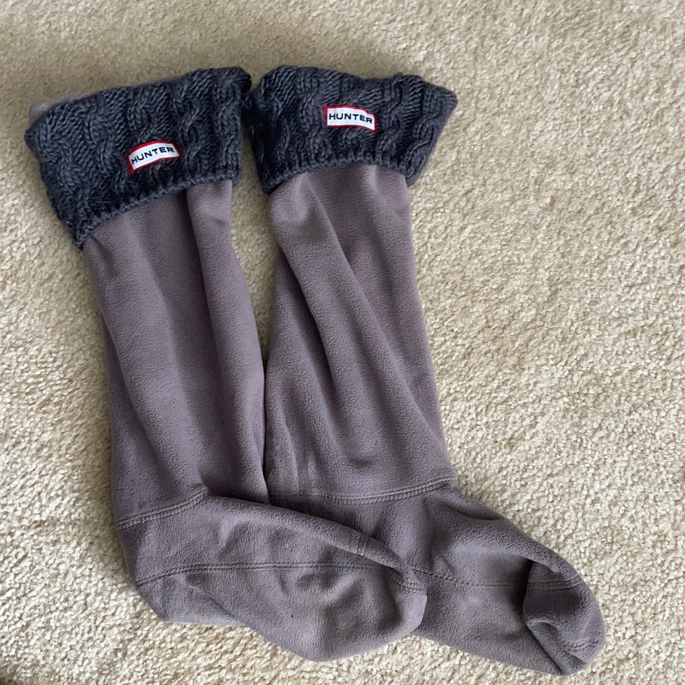 Hunter Stitch Cable Knitted Cuff Tall Boot Socks for rain boots
